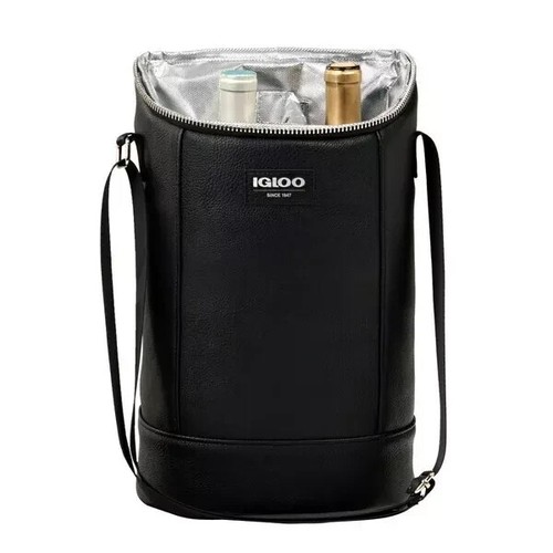 Igloo Luxe Black Beverage Tote Cooler Bag Insulated MaxCold Strap Travel Gift - Picture 5 of 8