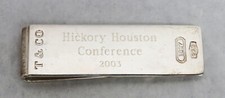 TIFFANY  CO STERLING SILVER MONEY CLIP HICKORY HOUSTON ENGRAVED