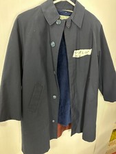 Vintage 1970s Jack Tar Togs Blue Zip Liner Pockets Overcoat Vent USA Uniform L