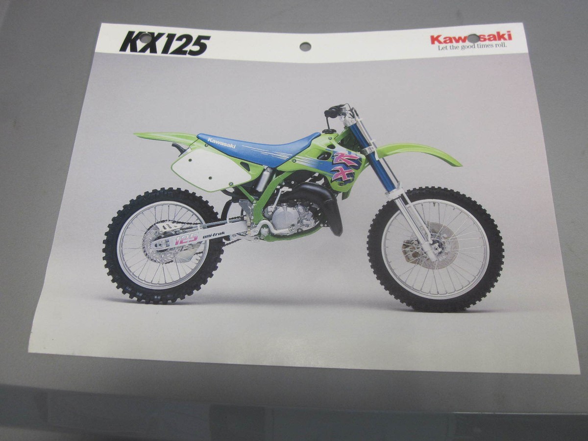 Kawasaki Factory Dealer Specifications Specs Sheet 1992 KX125 J1