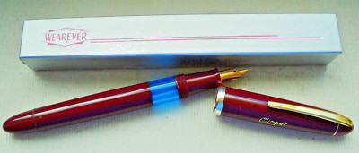 SELTENER '' WEAREVER ''  KOLBENFÜLLER in WEINROT/GOLD,14KT FEDER,ORIGINALBOX,U.S.A
