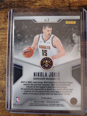 2024-25 Panini Prizm Nikola Jokic Dominance Silver Holo Prizm #2