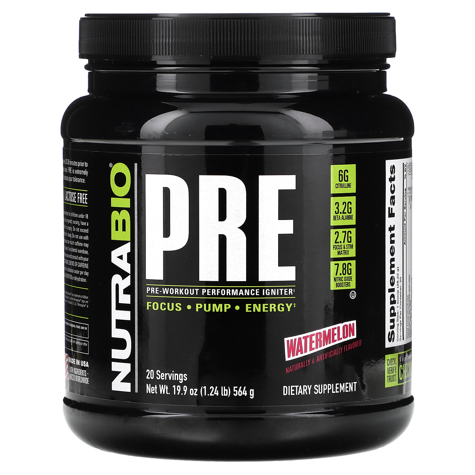 Pre-Workout Performance Igniter, арбуз, 1,24 фунта (564 г)