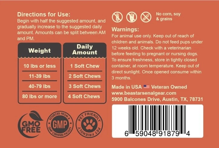 Dog Protein Muscle Gain Supplement Soft Chews Health - Image 3 of 4