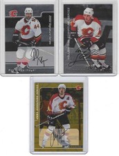 IN THE GAME 3 CARD AUTOGRAPH LOT CALGARY FLAMES
