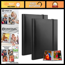 8x10 Photo Album 2 Pack - Holds 68 Photos Each, Art Portfolio Binder, Side-Loadi