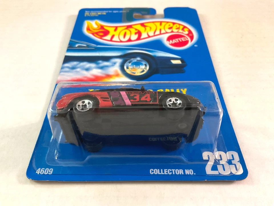 Hot Wheels TOYOTA MR2 RALLY #233 Rare BLACK, 5-Spoke Wheels - Blue Card 1990s - Imagem 4 de 4