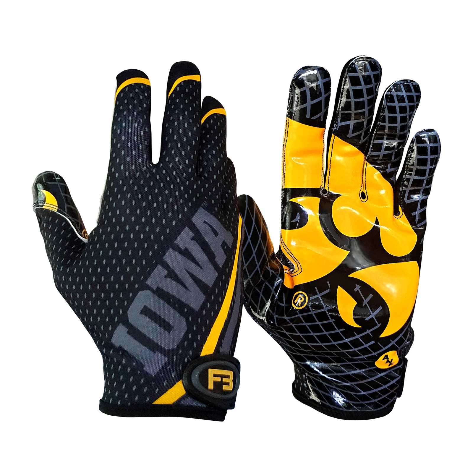 Iowa Hawkeyes Football Gloves Super Stick-Tach Silicone Grip for Enhanced Performance
