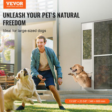 Dog Door for Sliding Glass Door, 75 7/8"-80 11/16" Adjustable Height Doggy Door