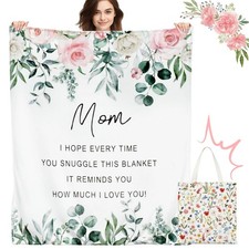 Mom Blanket for Mom - Ultra Soft Sherpa Fleece Throw from Daughter Son, 50x60...