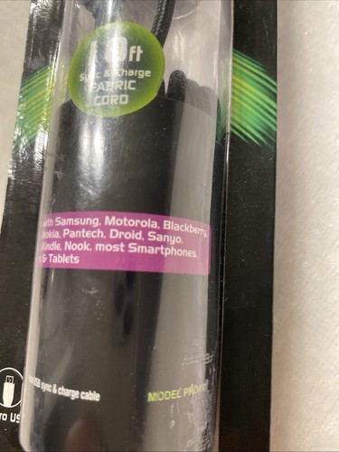 New Duracell Sync And Charge USBFabric Cord for Samsung and more ~ 10FT ~ PRO440 - Picture 5 of 7