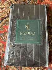 Vintage RLL Ralph Lauren European Sham Pillowcase Brown Pinstripe Metro New NIP
