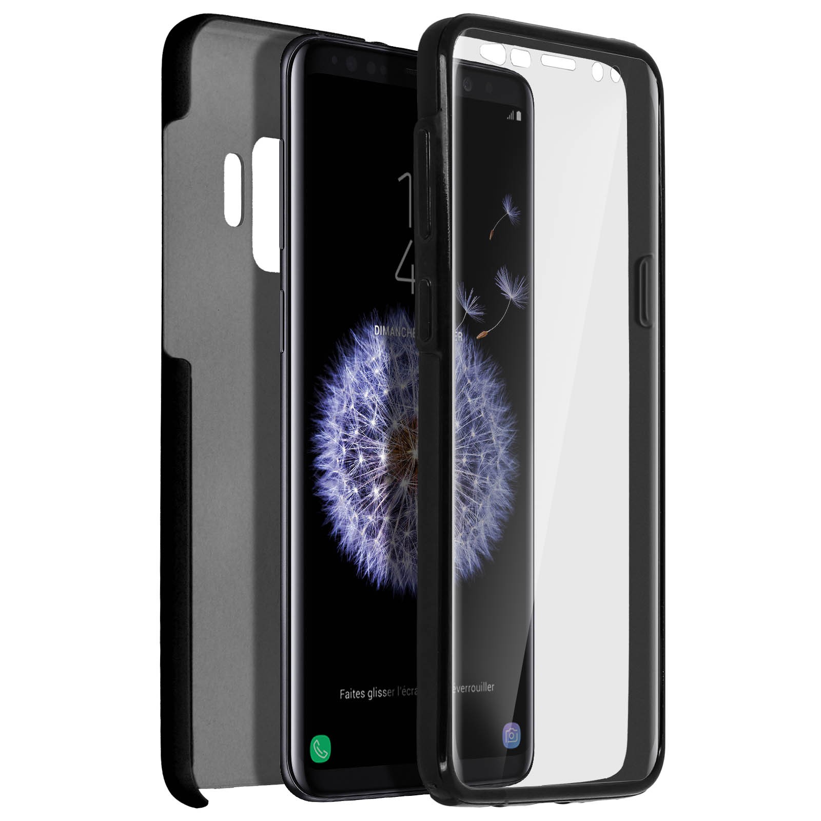Coque 360 Galaxy S9 Intégrale Protection Avant Silicone et Arrière Rigide Transparent