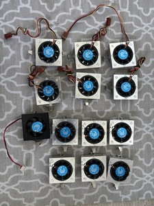 Lot Of 13 Defective Low Profile 12V CPU Heatsinks With Fans PGA370