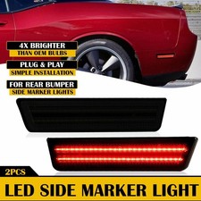 2x LED Light Rear Side Marker 2011-2014 For Dodge Charger/Challenger Smoked Red