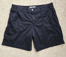 Women's Lee Regular Fit Bermuda Mid Rise Black Shorts w Flex Waistband Size 16