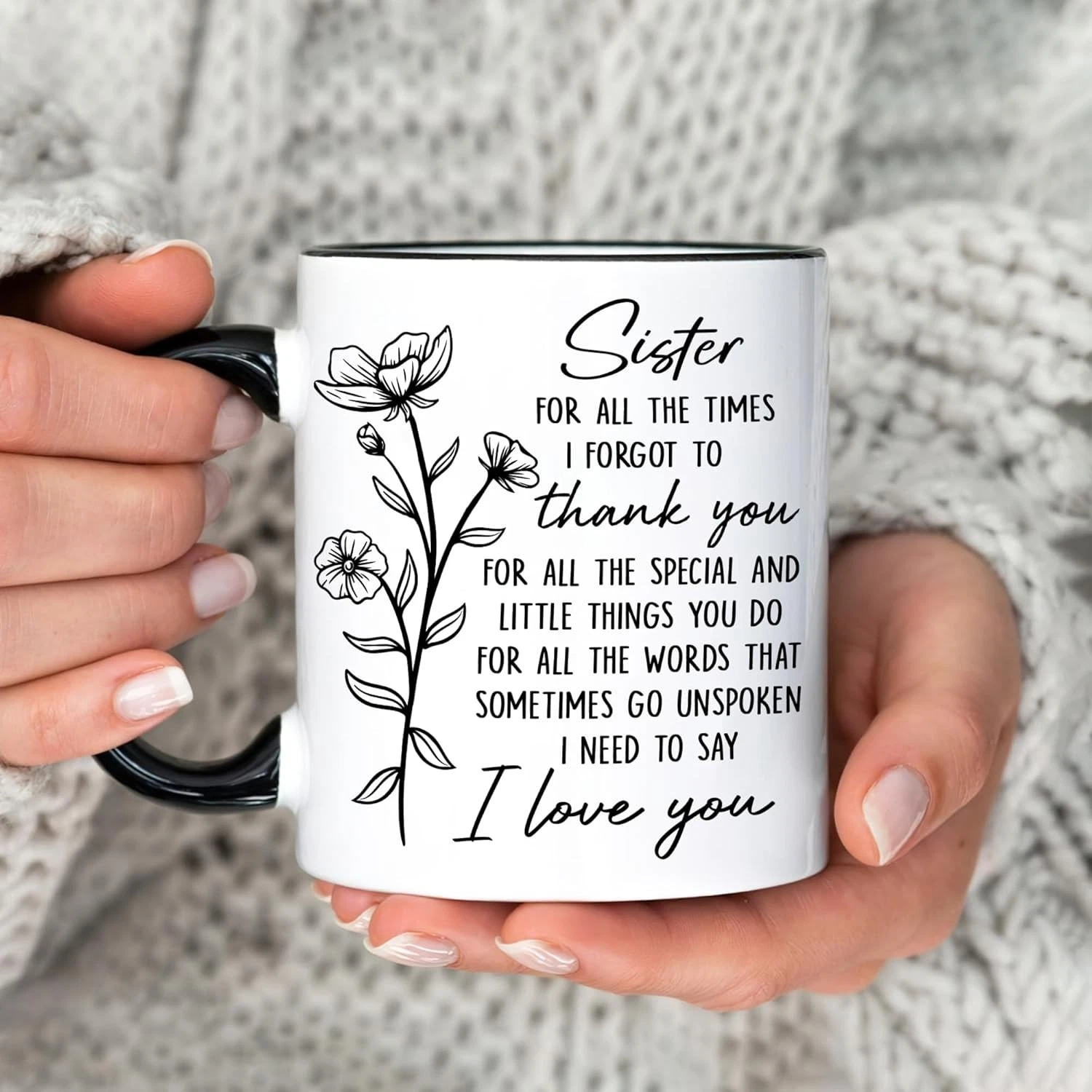 Sister Coffee Mug – Gift from Sister for Birthday, Mother's Day, Christmas
