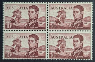 1964 Australia Bk 4X10/ Bn Ppl Flinders Navigator stamps Cream PPr Mint/MUH£92