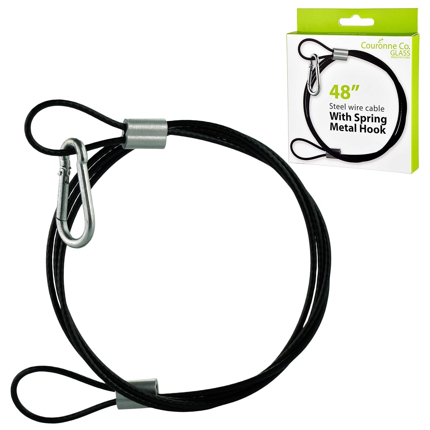 Mosaic Birds Stainless Steel Hanging Cable with Snap Hook, 48 Inch 1