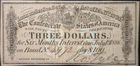 1864 CONFEDERATE Civil War Era $3 Interest Note NICE CRISP AU +  NR AUCTION