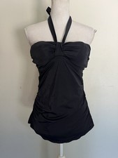 LC2 Jantzen Women  s One Piece Halter Swimsuit Black Size 12