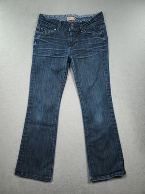 Paige Jeans Womens 28 Hidden Hills Bootcut Mid Rise Dark Wash Ripped Denim USA