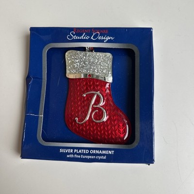 REGENT SQUARE STUDIO DESIGN SILVER PLATED ORNAMENT - LETTER B