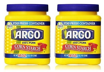 Argo 100% Pure Corn Starch, 16 Oz, Pack of 2 8 Ounce (Pack 2)