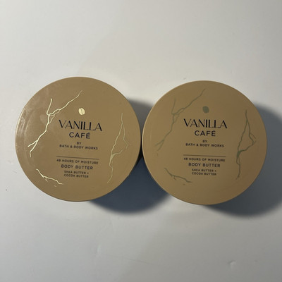 Bath & Body Works Vanilla Café Body Butter Moisturizing Shea Cocoa 2 Pack 8oz