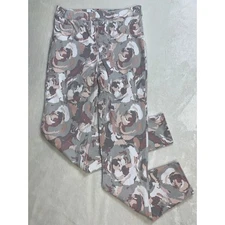 Spanx Jeans Sz Small Pink Floral Skinny Pull On Denim Jeggings Performance Pants
