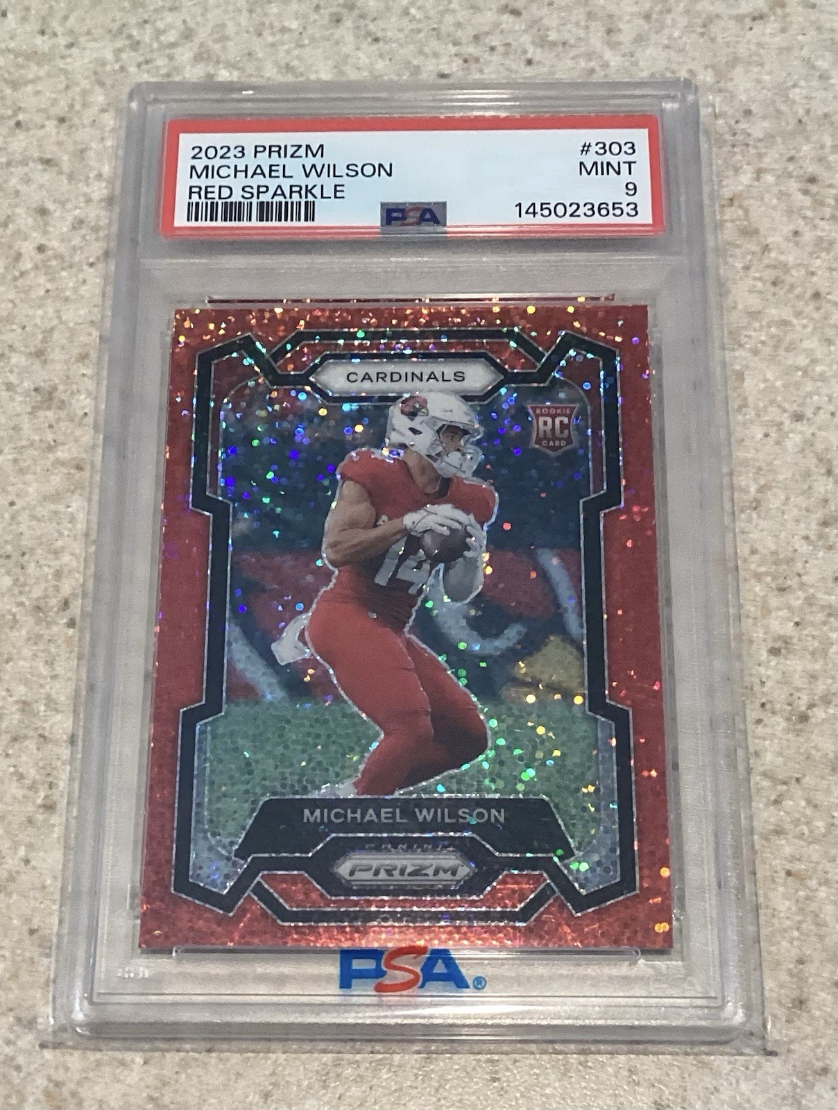 2023 Panini Prizm - Rookies Michael Wilson #303 Red Sparkle Prizm (RC)
