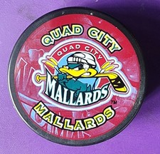 UHL Quad City Mallards  Team Logo League Official Hockey Puck Collect Puck