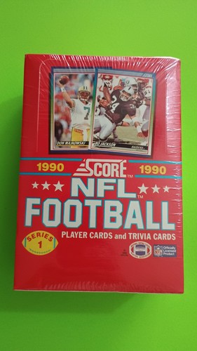 1990 Score Baseball Wax Box – 36 Sealed Packs, 576 Cards, Frank Thomas RC, Bo Jackson B&W