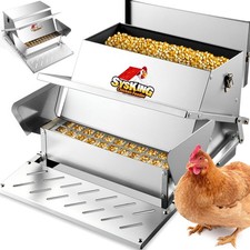 Automatic Chicken Feeders Treadle Operated, Spill Proof Poultry Feeder 25 lb