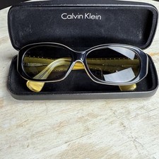 Calvin Klein Womens Sunglasses VTG 798/S Oval 90s Design Black  Gold