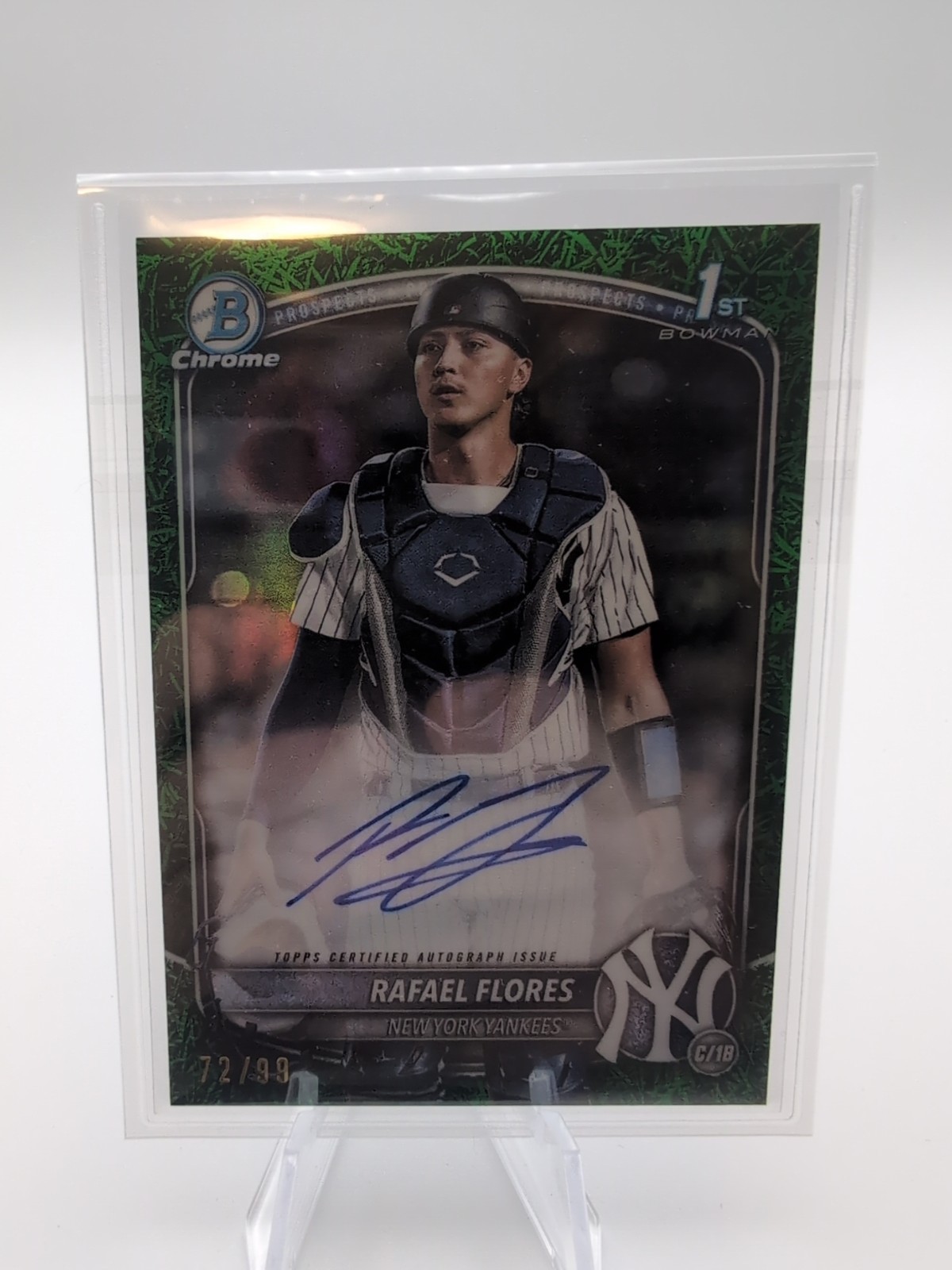 2025 Bowman Chrome Rafael Flores Green Grass Refractor Auto /99 #CPA-RF
