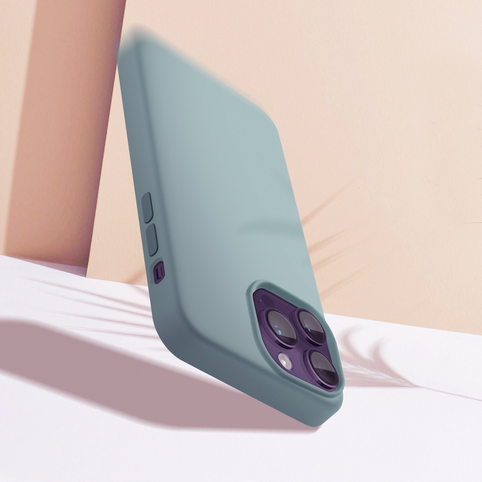 Coque iPhone 14 Pro Max hybride fine et légere couleur vert pastel - 3