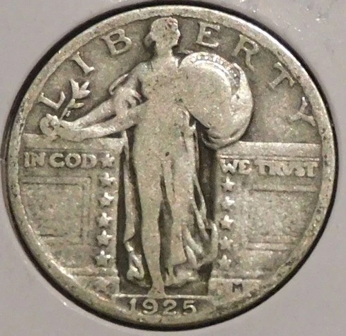 Silver Quarter - Standing Liberty - 1925 (Rev rim dings) [102]