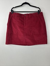 Old Navy Women  s 18 Cranberry Corduroy Short Pocket Classic Skirt