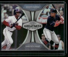 2019 Topps Chrome #GRE-5 Roberto Alomar / Francisco Lindor Greatness Returns