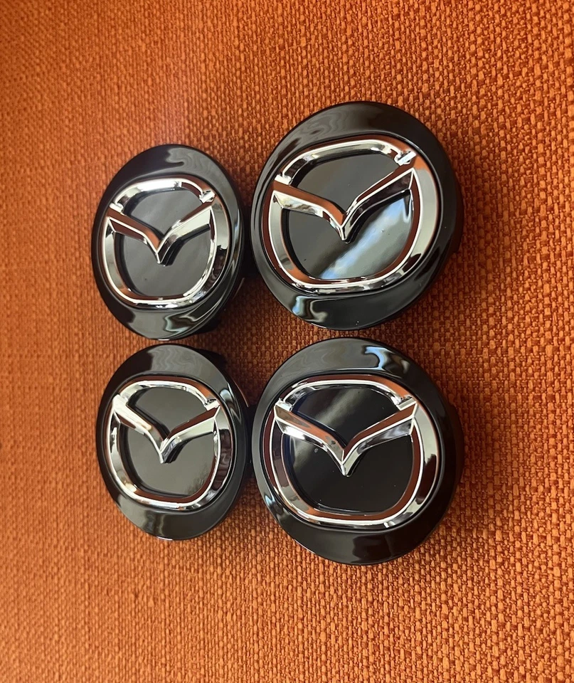 Tapacubos centrales de rueda MAZDA 4X NEGRO 56 mm/2,20 pulgadas Mazda 3/5/6, Miata, RX 8, CX3/5/7/9 Foto 3 de 4