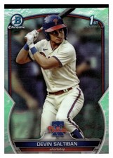 2023 Bowman Draft - Chrome Devin Saltiban #BDC-2 Lunar Glow Refractor RC D4