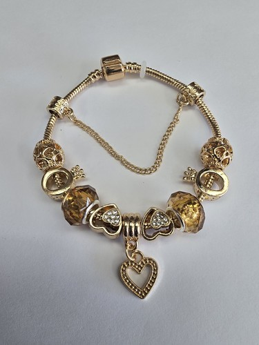 Gold echt europäisches Bettelarmband mit Charms - Bild 5 von 9