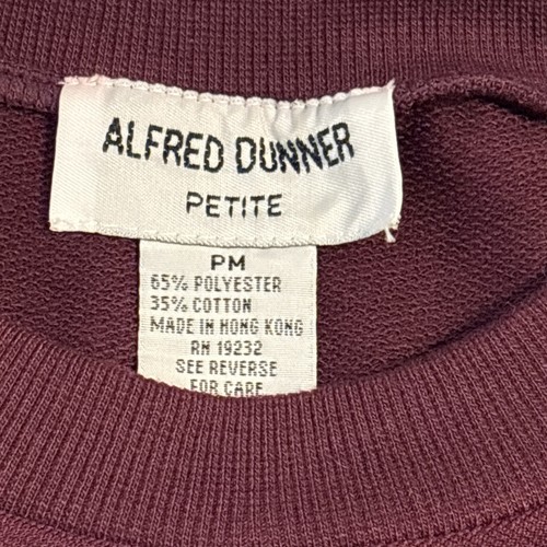 Vintage Alfred Dunner Sweatshirt Womens Small Petite Burgundy Embroidered 90s - Picture 4 of 8