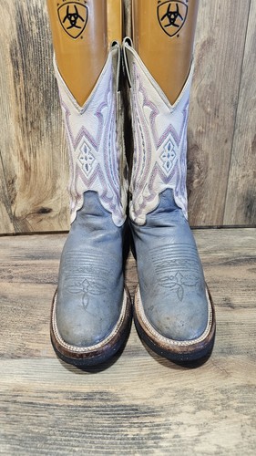 Justin Ivory Blue Tekno Crepe Sole Western Cowboy Cowgirl Boots Size Women’s 8B - Picture 3 of 7