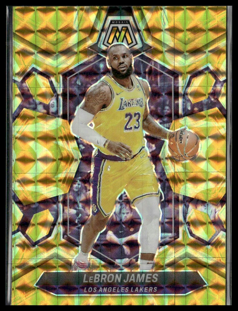 2023-24 Panini Mosaic #92 LeBron James Reactive Yellow