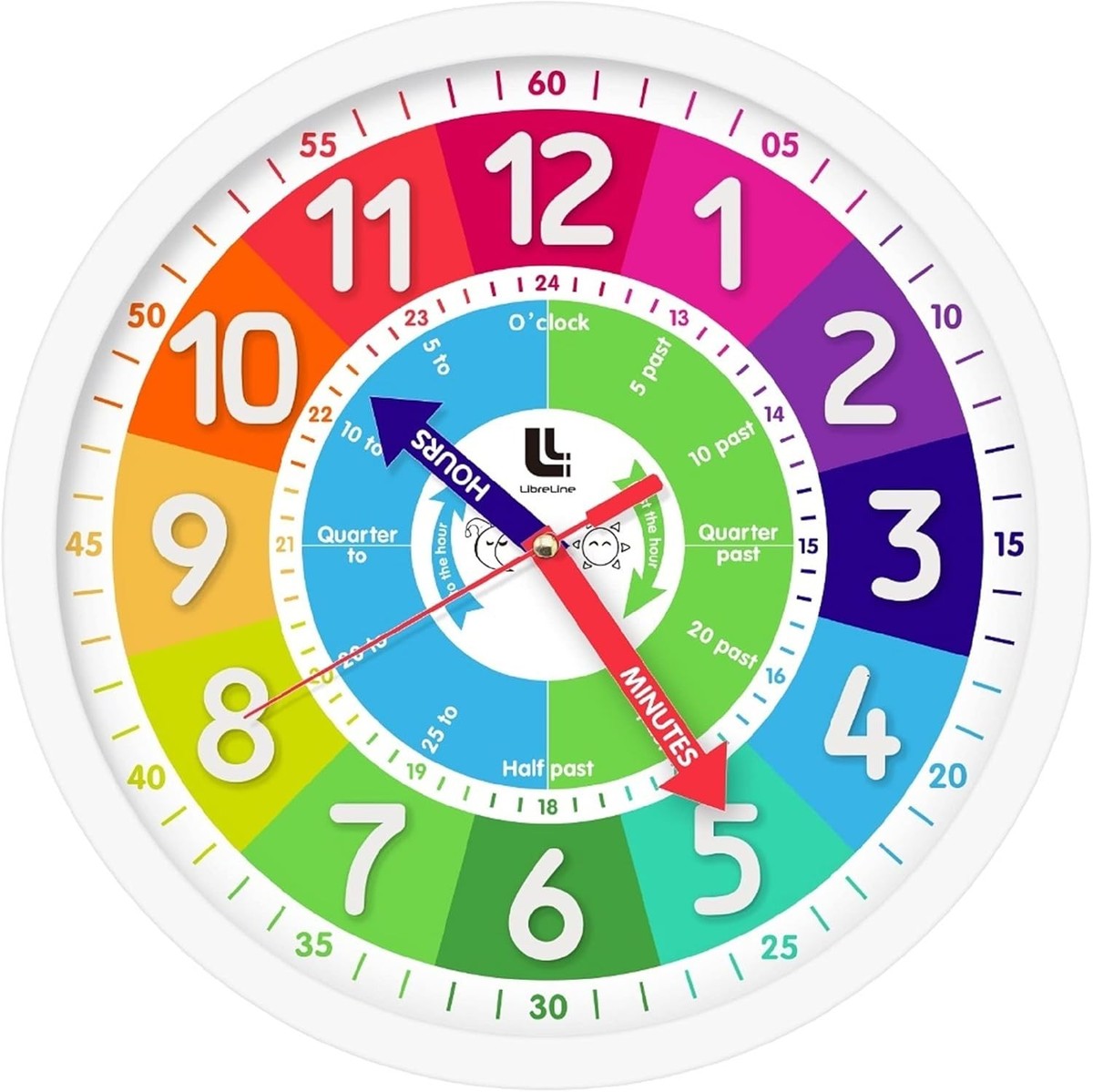 3D Kids Colorful Learning Wall Clock - Easy to Read - 12 Inch, | eBay