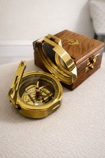 Vintage Look Solid Brass Brunton Compass Geological Surveying w/Clinometer, gift
