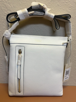 Radley London White Leather Zippy Ziptop Crossbody & Dust Bag NWT $268