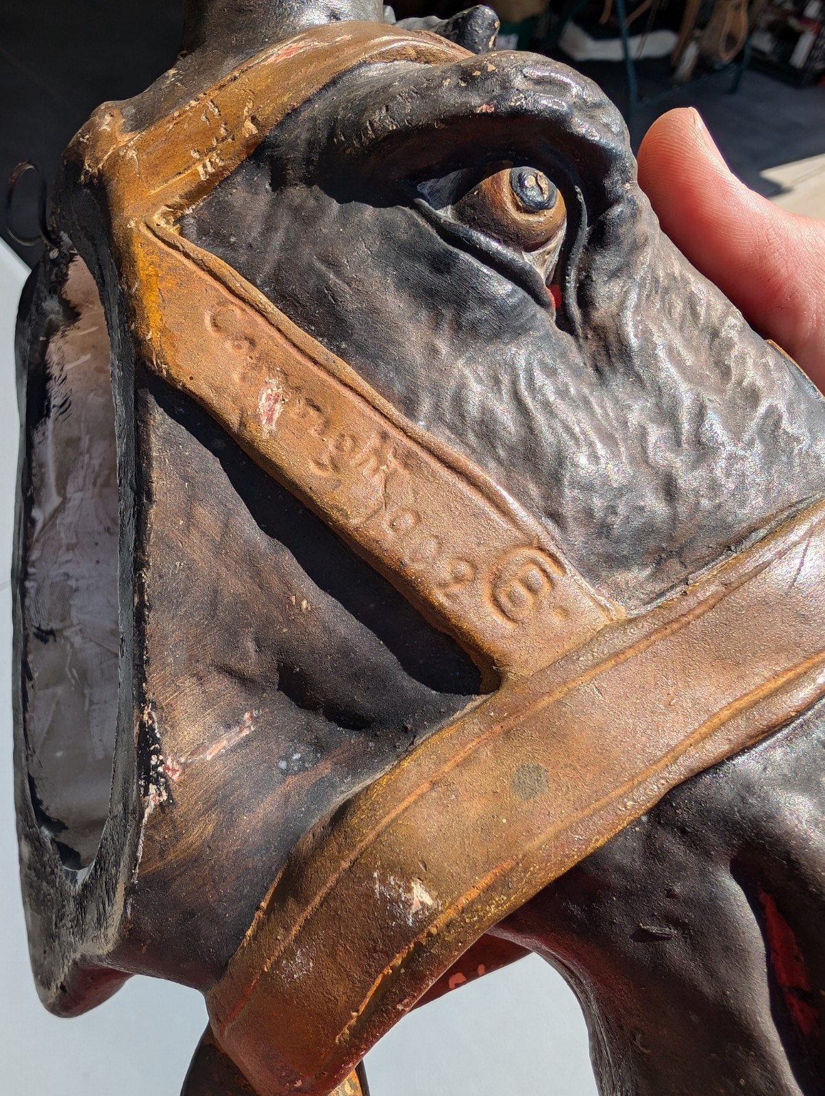 RARE 1909 Borax Mule Head Chalk Advertisement Wall Decor Advertising Sign